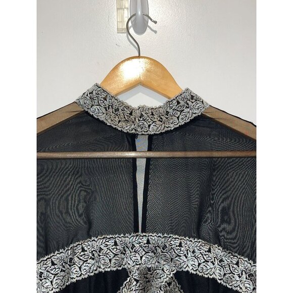 Liancarlo Vintage Sheer Black Long Sleeve  Mini Dress Women's size 6 - Picture 2 of 10